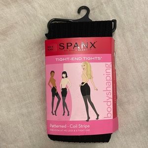 SPANX, Tight-End Tights, Patterned-Coil Stripe, Black, size B, NEW! NEW! NEW!!!!